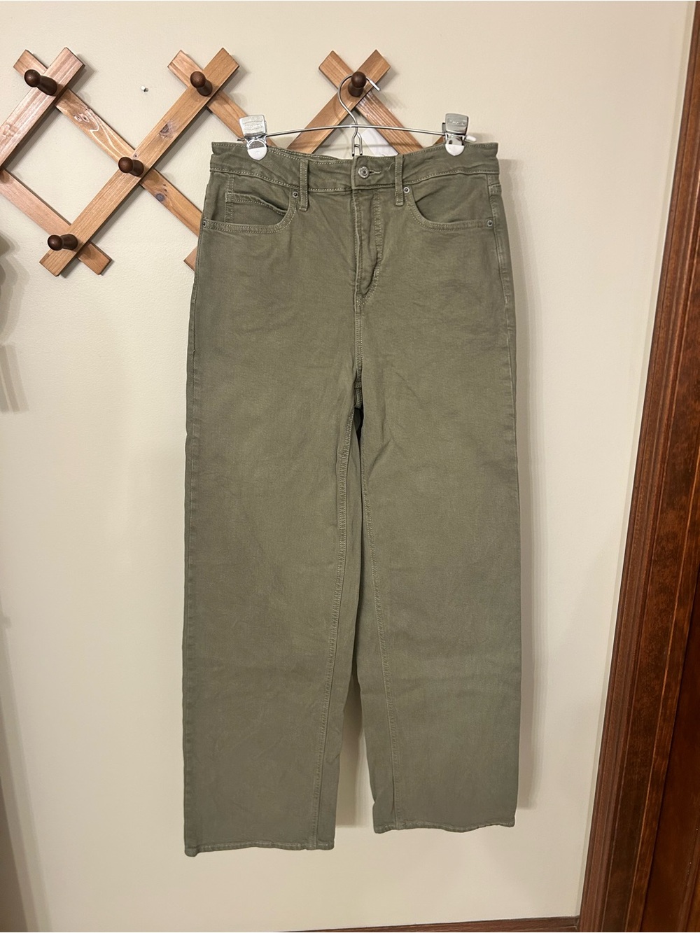 Old Navy Olive Straight Leg High-Rise Pants